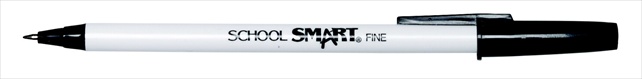 School Smart 038162 Round Refillable Stick Pen Fine Tip Black Pack - 12 School Smart 038162 Round Refillable Stick Pen Fine Tip Black Pack - 12