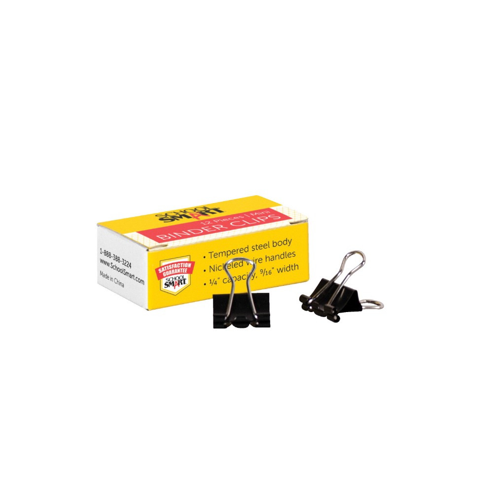 School Smart 038221 School Smart Binder Clip 0.56 In. School Smart 038221 School Smart Binder Clip 0.56 In.