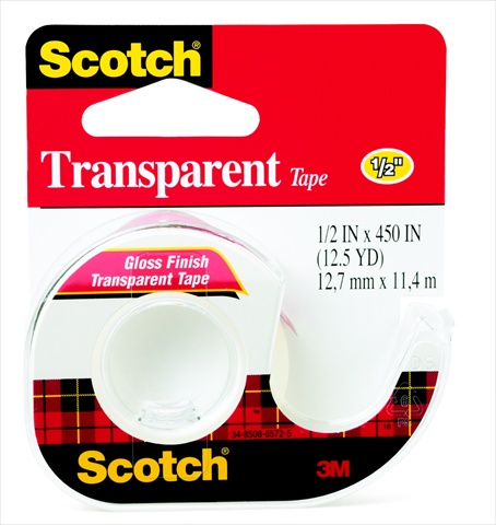 Scotch 040488 Multi-purpose Photo-safe Self-adhesive Tape With Dispenser, 0.5 X 450 In, Glossy Transparent