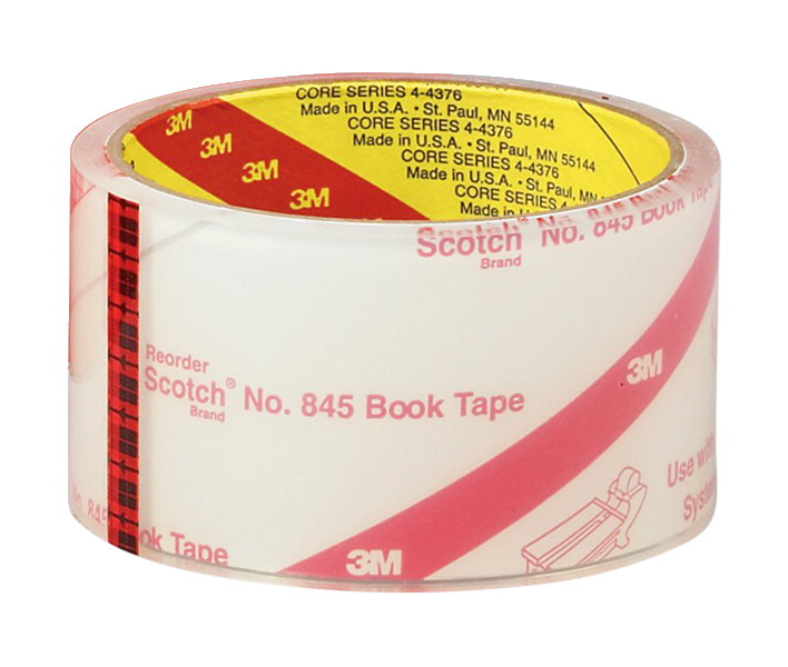 Scotch 040581 Acid-free Pressure Sensitive Self-adhesive Book Tape With 3 In. Core, 4 In. X 15 Yd, Crystal Clear