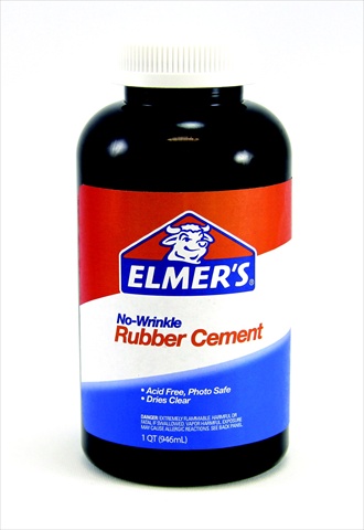 055965 Acid-free Non-toxic Non-wrinkle Photo-safe Waterproof Rubber Cement, 1 Qt. Clear