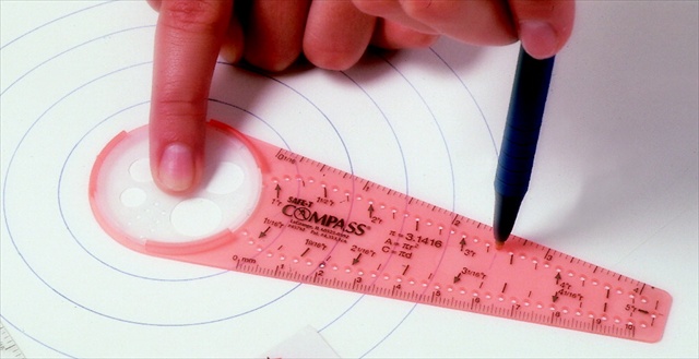 061350 Calibrated Rule Compass With Inch & Metric Rulers, 0.06 In. Graduation, 0.25 - 10 In.