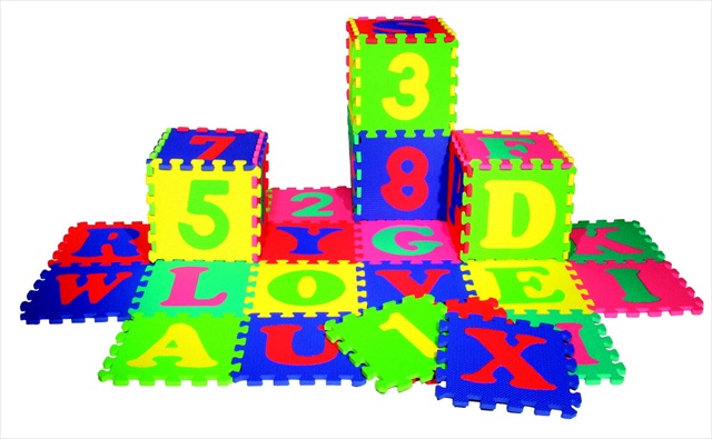 066993 72 Pieces Alphabet And Number Interlocking Puzzle Mat