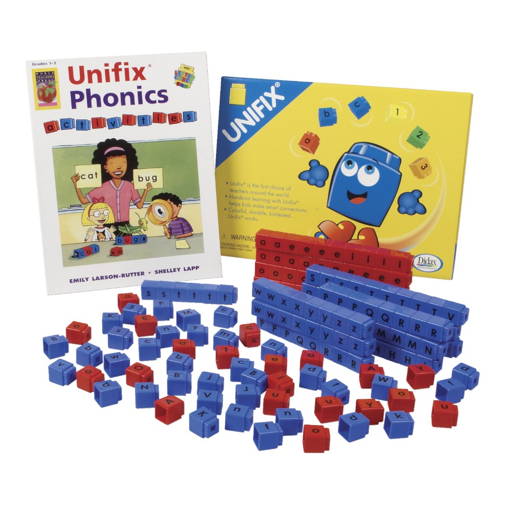 068766 Letter Cubes Word Building Center - Set - 60 Vowels And 120 Consonants, Red And Blue