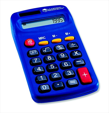Dual Power Primary Calculator, 1 Aa Battery, Blue