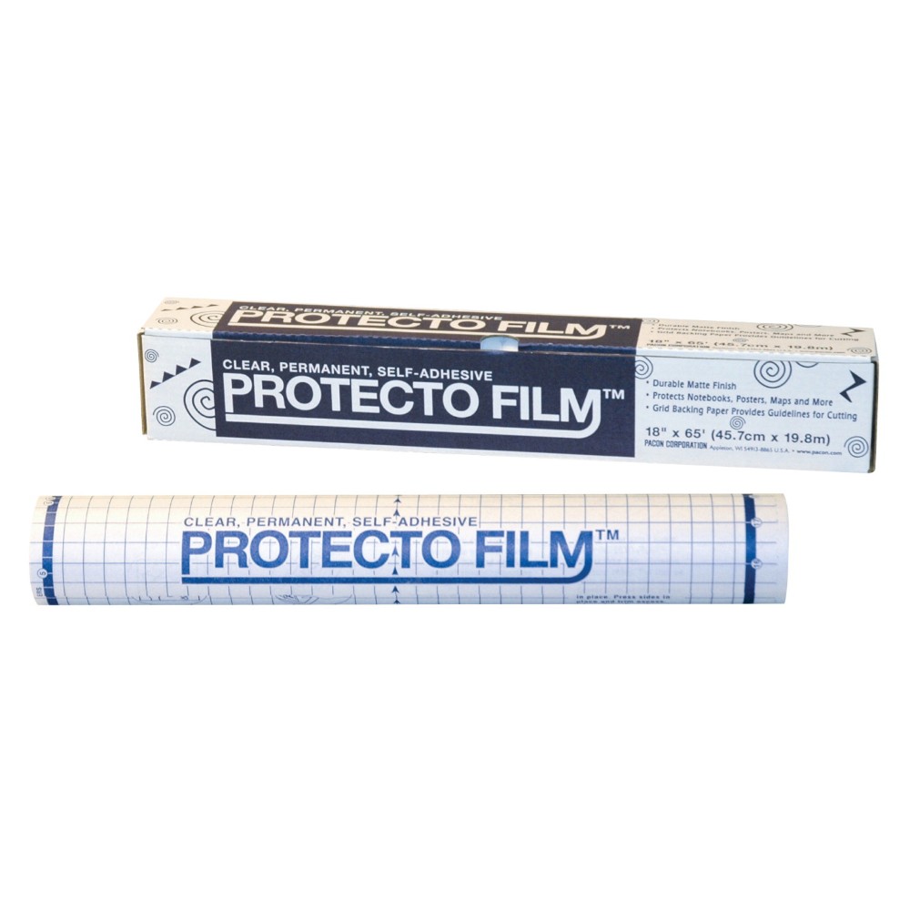 Pacon 006591 Non-glare Protecto Film, 24 In. X 33 Ft. Plastic, Clear, For Use With Posters, Graphs, Maps