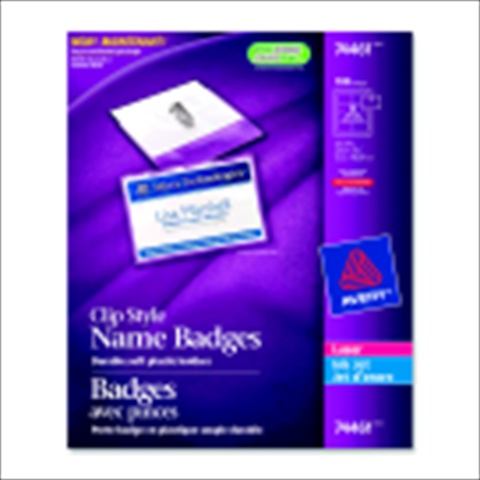 1081654 Nametag Kit For Laser Or Inkjet Printers - White, Pack 100