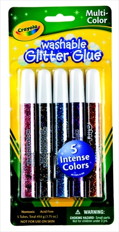 Crayola 072545 0.35 Oz. Tube Non-Toxic Washable Glitter Glue Pack 5 Crayola 072545 0.35 Oz. Tube Non-Toxic Washable Glitter Glue Pack 5