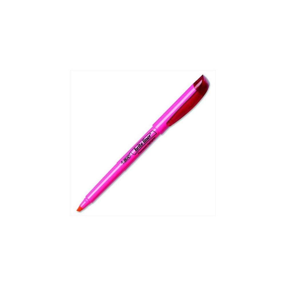 077280 Brite Liner Non-Toxic Pen Style Highlighte - Chisel Tip, Fluorescent Pink, Pack 12