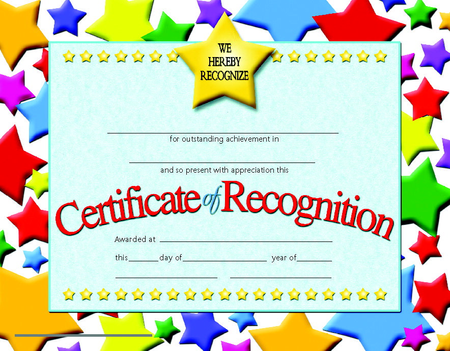 078293 Recognition Certificate, 8.5 X 11 In. - Pack 30