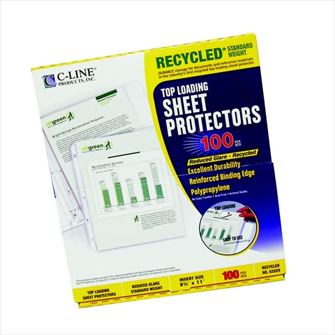 C-line 078533 Sheet Protector Recycled Top Load, Pack Of 100