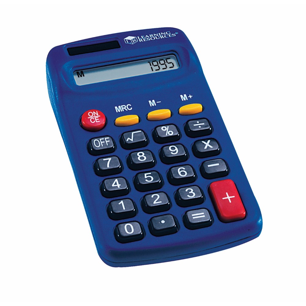 078667 Dual Power Primary Calculator Set, 1 Aa Battery, Blue