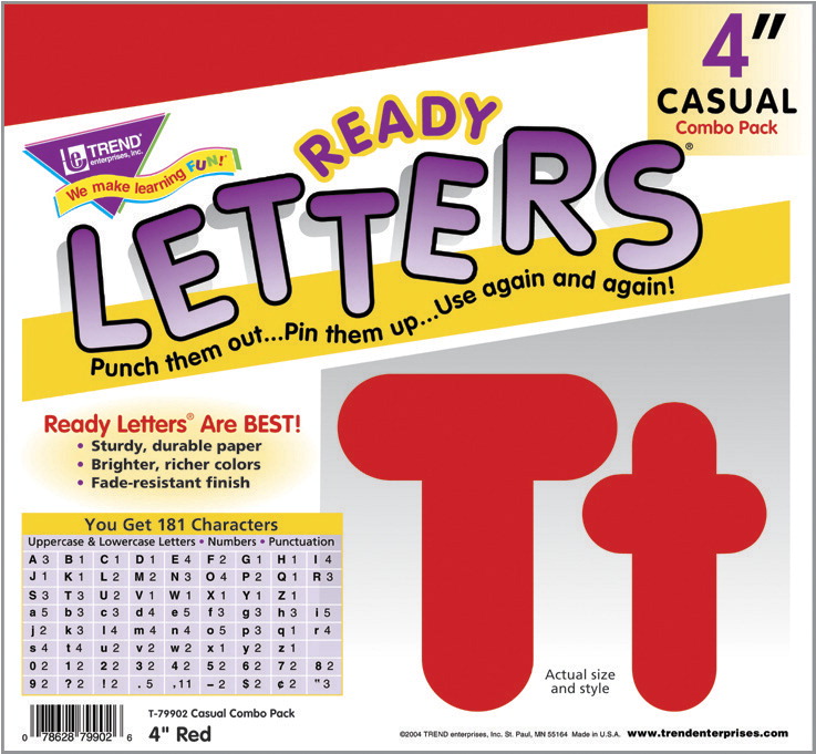 080042 Uppercase And Lowercase Casual Decorative Letter Set, 4 In. - Red
