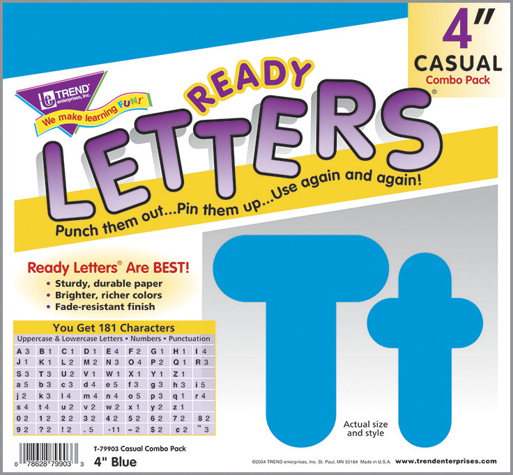 080043 Uppercase And Lowercase Casual Decorative Letter Set, 4 In. - Blue