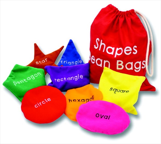 082016 Washable Shapes Beanbags , Set Of 8