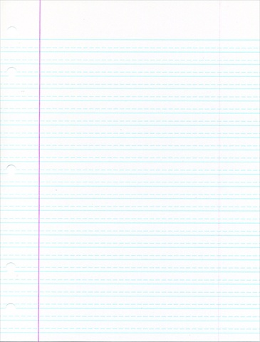 085243 Sulphite Cursive Ruled Short Way Notebook Paper With Margin, White