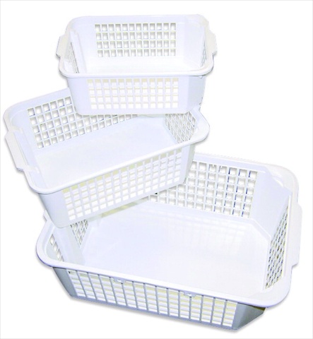 Medium Storage Basket, 14-3 & 4 X 10-1 & 4 X 5 -1 & 2 In, White