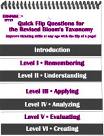 088891 Questions Quick Flip For The Revised Blooms Taxonomy Flip Chart