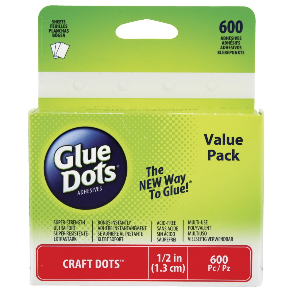 091230 Non-toxic Craft Glue Dot, 0.5 In. - Clear, Pack - 600