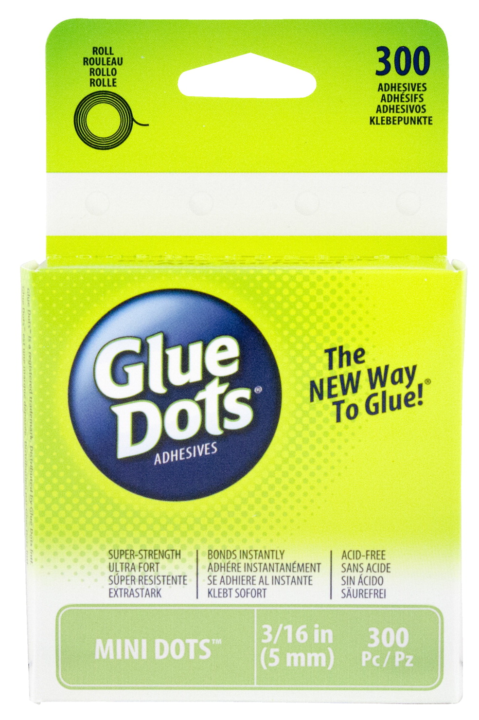 091231 Non-toxic Mini Glue Dot Roll, 0.18 In. - Clear, Pack - 300