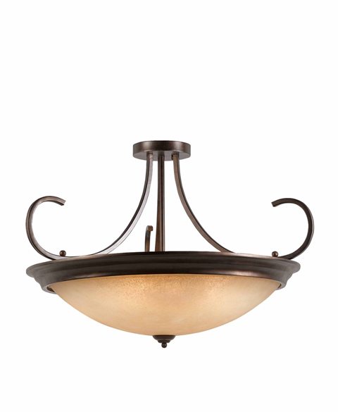 1001-01-38 Series 1001 10 Light Semi-flush Pendant Convertible, Bronze Finish