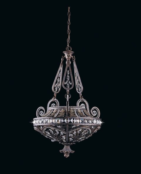 1004-02-22 Series 1004 Medium Pendant, Bronze Finish With A Gold & Silver Wash