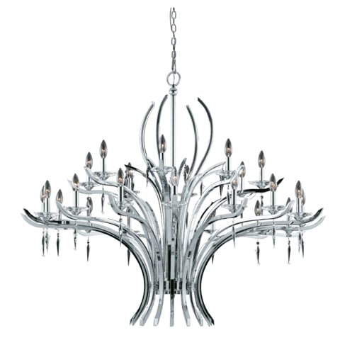 2003-03-24 Series 2003 24 Light Entry Chandelier, Polished Chrome Finish.