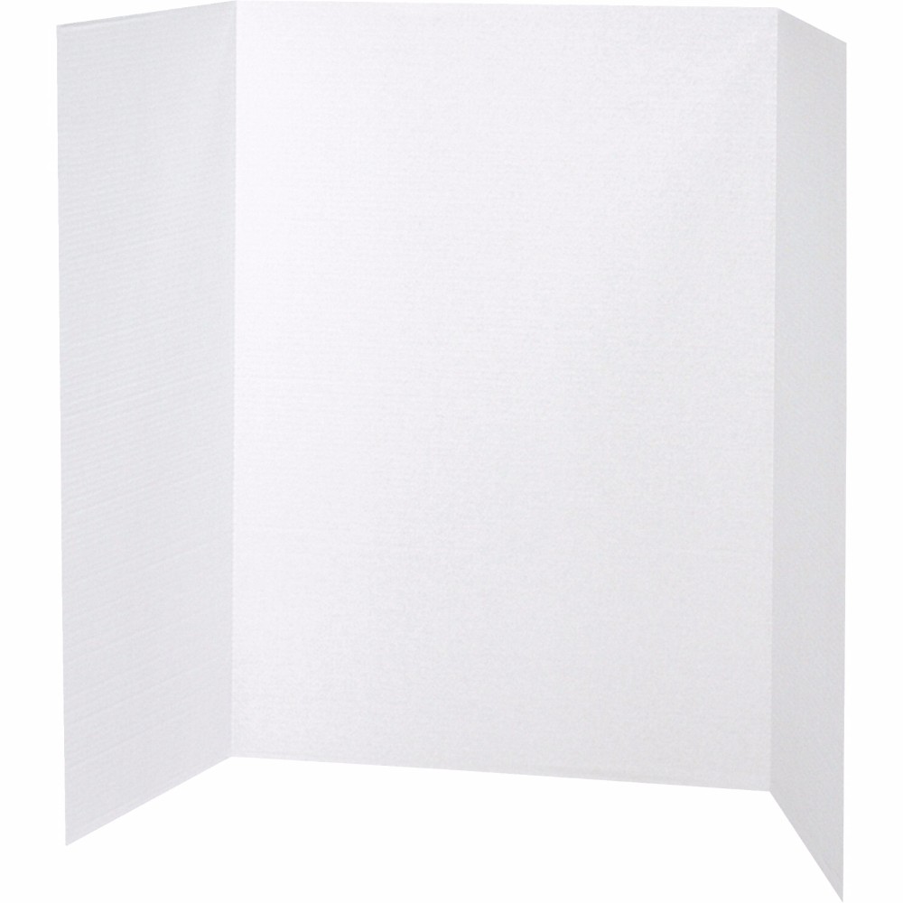 Pacon 1106408 Walled Tri-fold Corrugated Presentation Board Set, White, 48 X 36 In., Set - 4