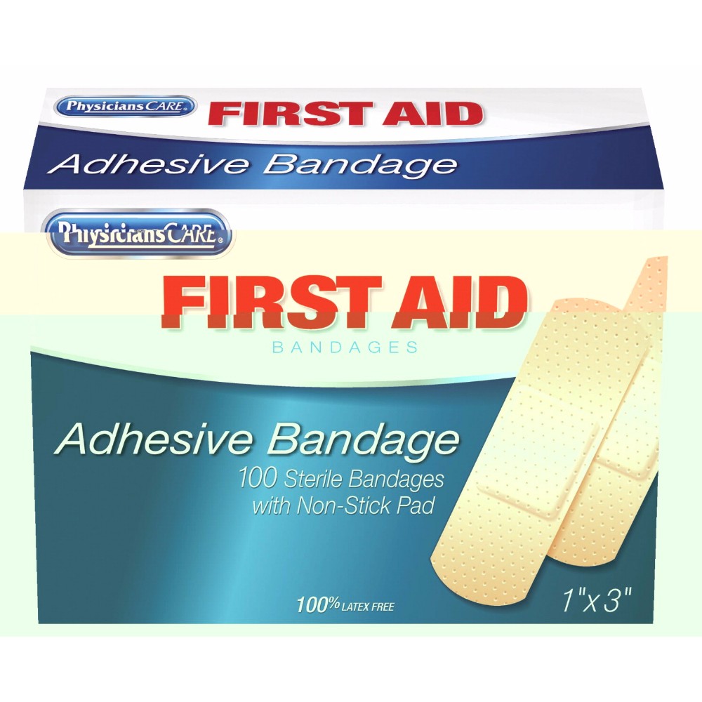 Physicanscare 1294753 Plastic Sterile First Aid Adhesive Bandage, Pack Of 100