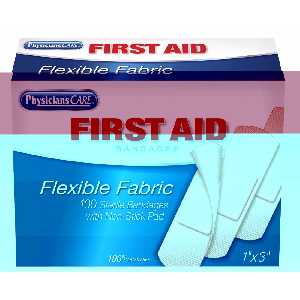 Physicanscare 1294754 Fabric Sterile First Aid Adhesive Bandage, Pack Of 100