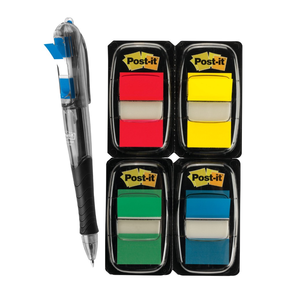 Sticky Note Flag Value Pack With Free Flag Gel Pen, Pack 4