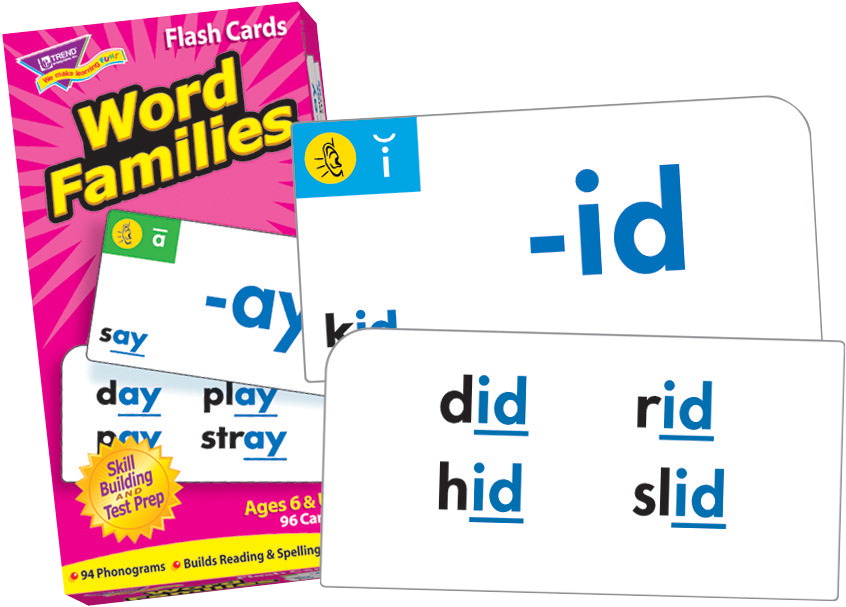 Trend Enterprises Word Families Skill Drill Flash Cards - Set Of 96 Trend Enterprises Word Families Skill Drill Flash Cards - Set Of 96