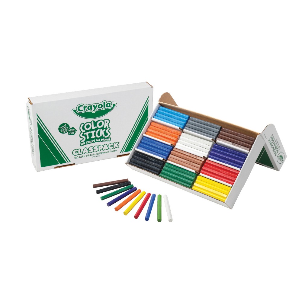 Crayola Color Sticks Non-Toxic Woodless Pentagon Colored Pencil Pack Of 120 Crayola Color Sticks Non-Toxic Woodless Pentagon Colored Pencil Pack Of 120