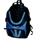 Double Pocket Backpack With Compartments And Straps, Polyester, Blue