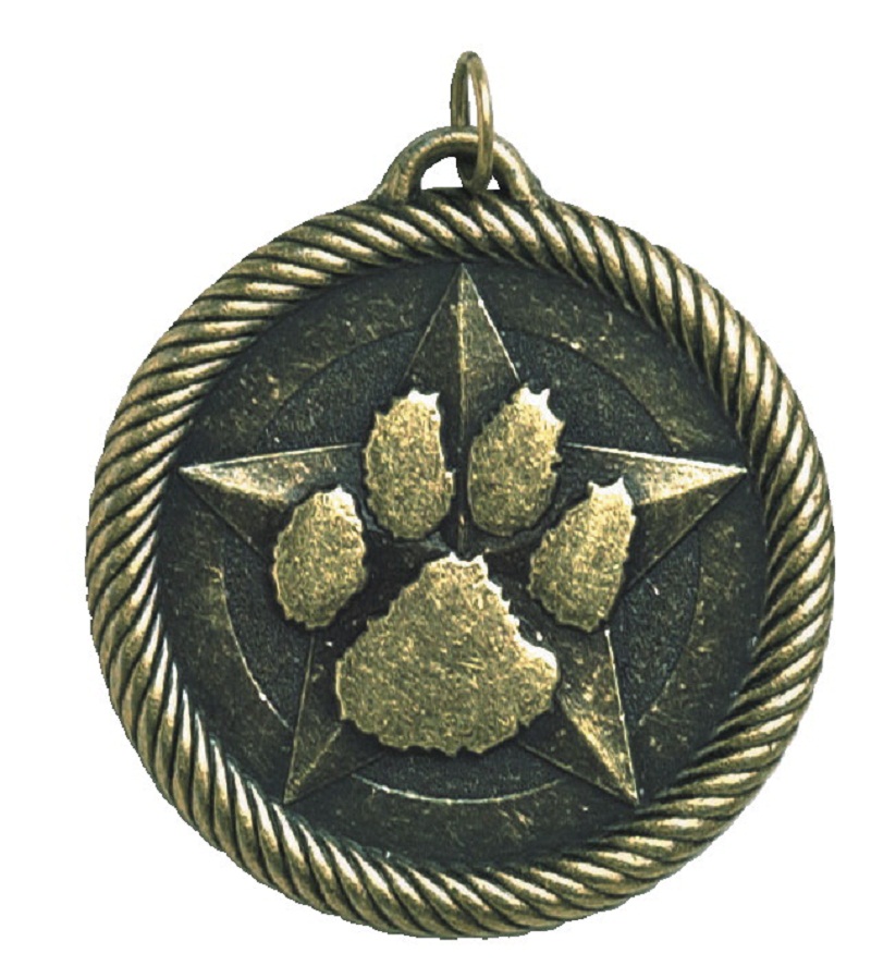 Hammond And Stephens Multi-level Dovetail-paw Print Value Medal, Silver