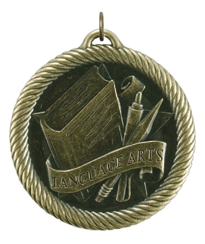 Hammond And Stephens Multi-level Dovetail-language Arts Value Medal, Silver