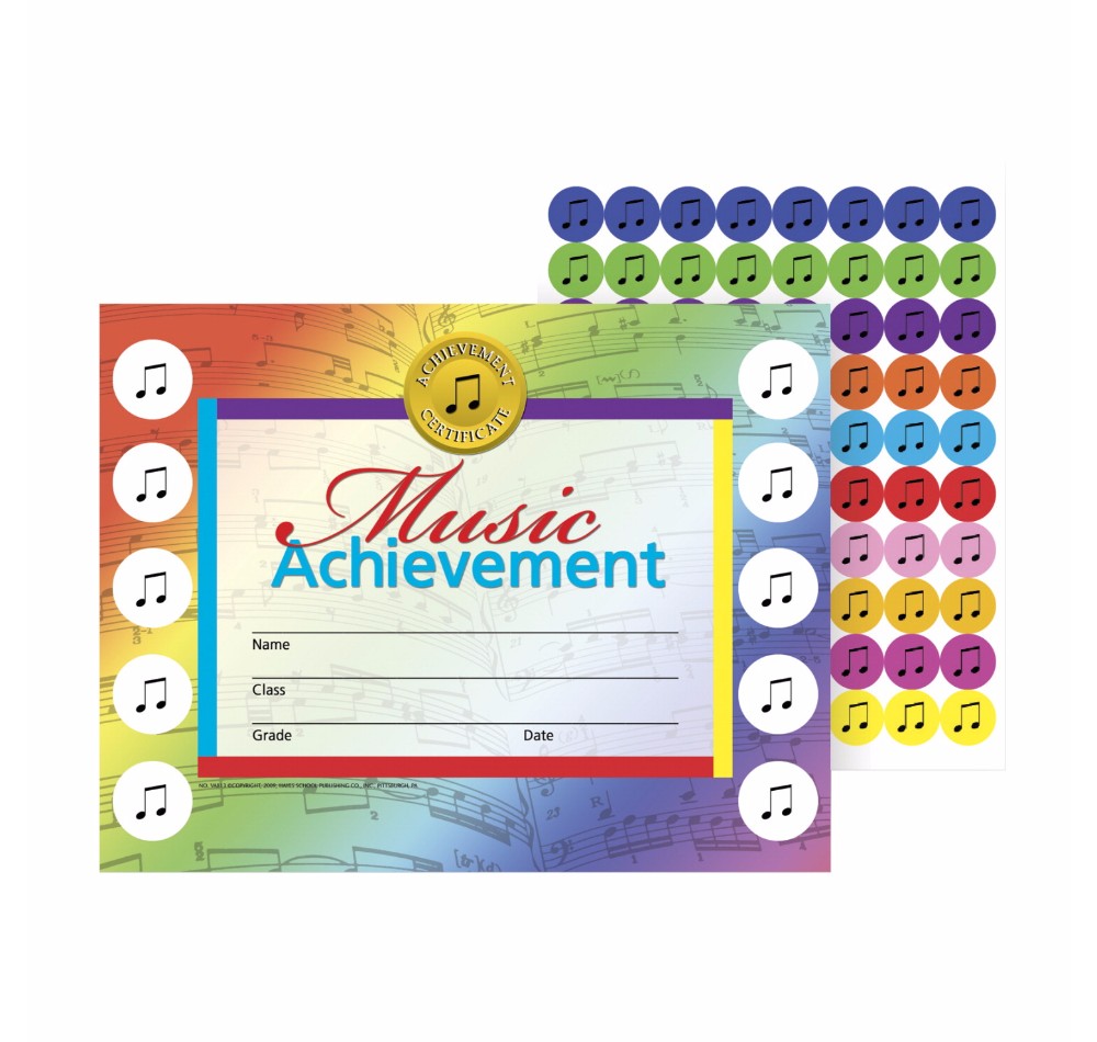 Music Achievement Stick-to-it Award Certificate