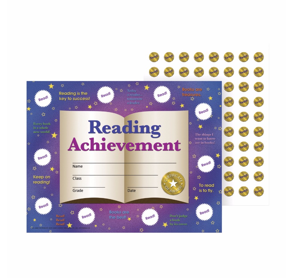 Reading Achievement Stick-to-it Reward Certificate