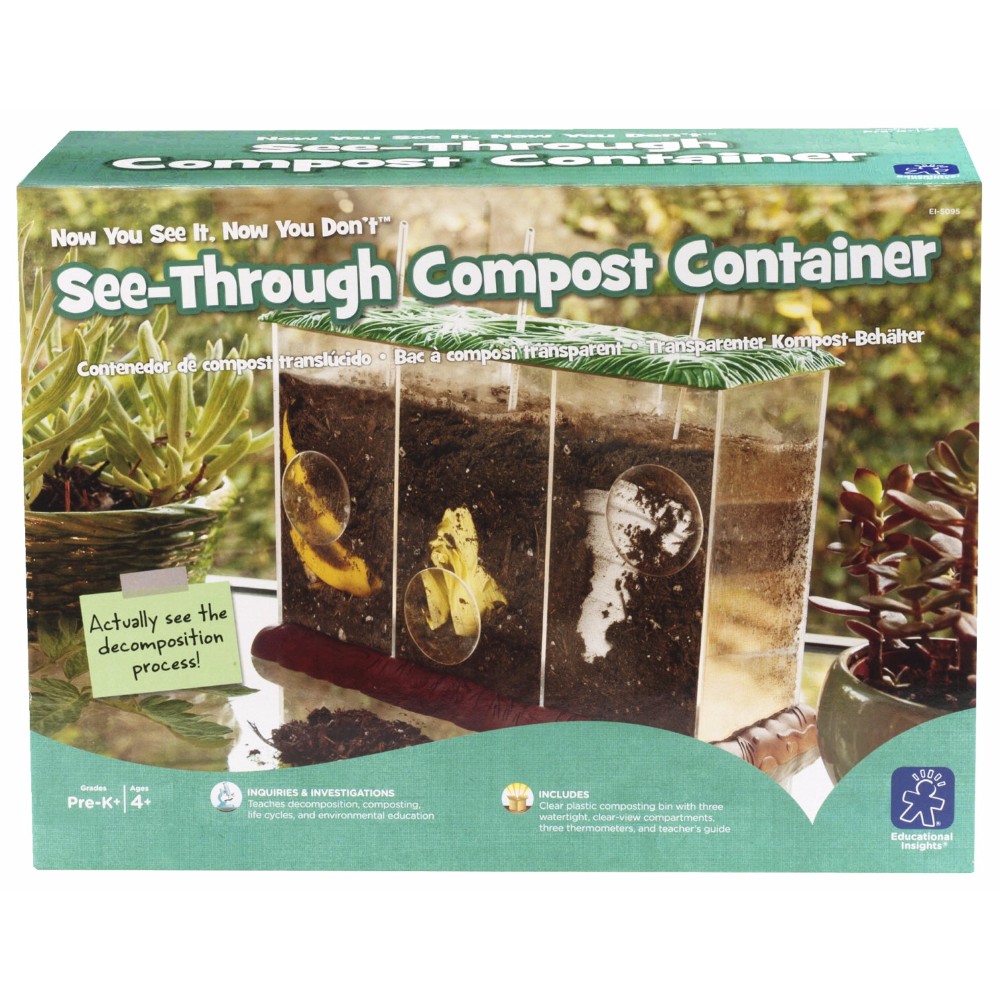 See-through Compost Container, 3 Compartment