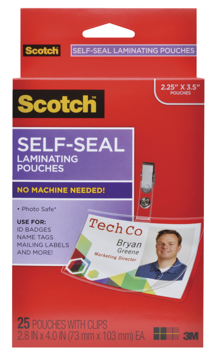Scotch Self-sealing Laminating Pouch, Ultra Clear, Pack Of 25