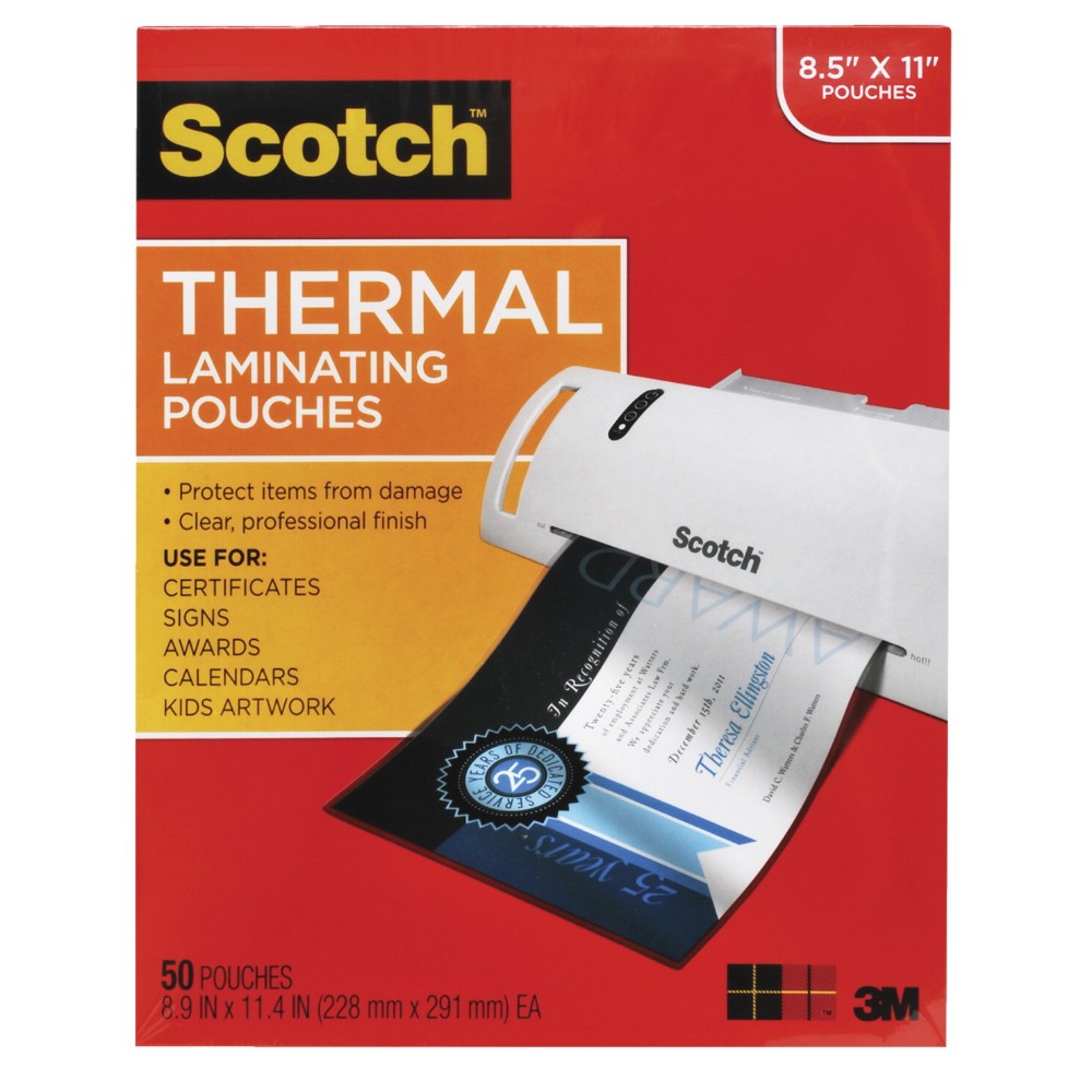 Scotch Pouches Thermal Letter Size Pack - 50