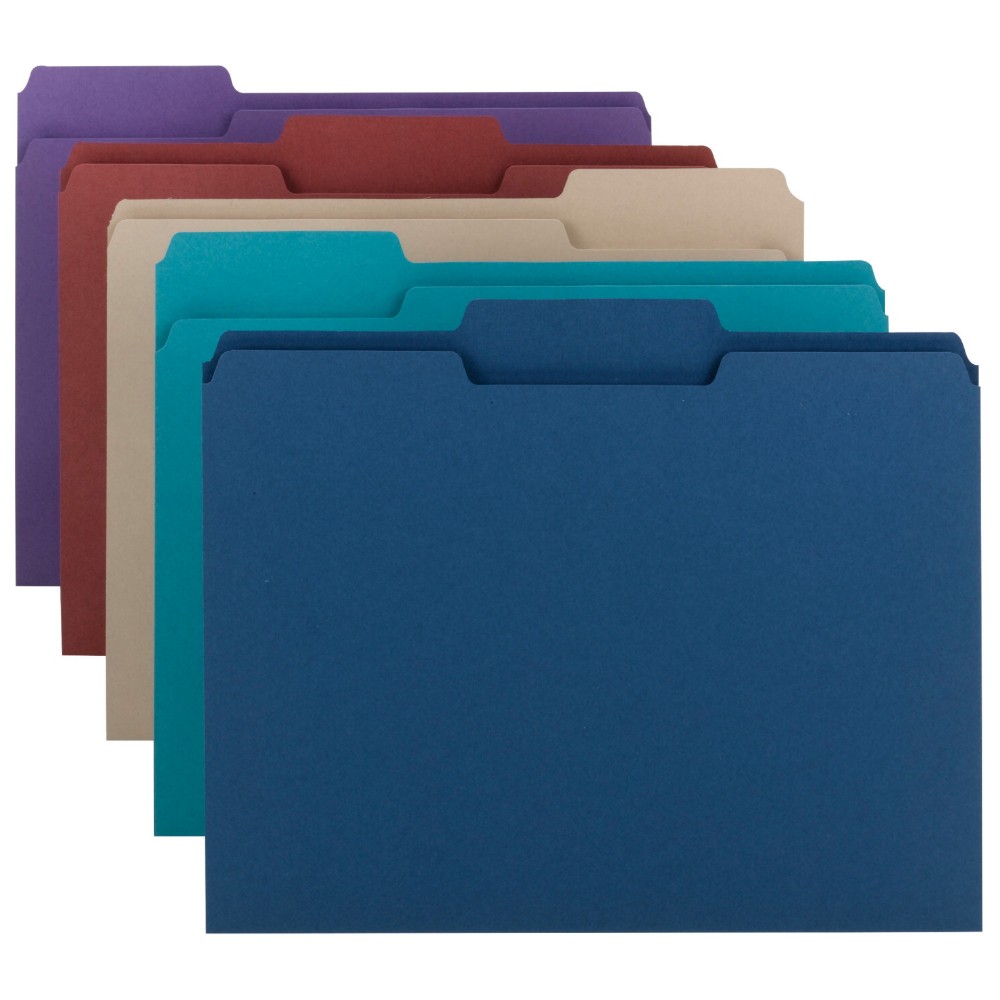 File Folder Letter Assorted Colors 11 Point .33 Cut, Pack Of 100