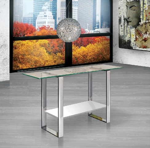 Cb-3441-w Clarity Console Table Clear Glass