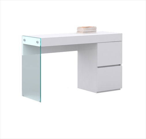 Il Vetro Desk - File Cabinet, White High Gloss