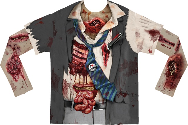 F115709 Shirts Zombie With Mesh Sleeves - Medium