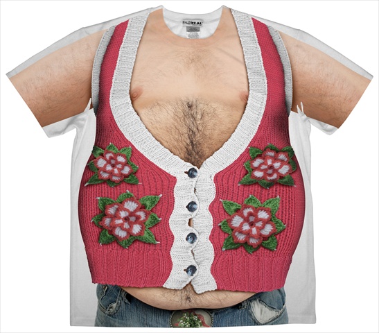 F126704 Shirts Hairy Belly Poinsettia Sweater - Small