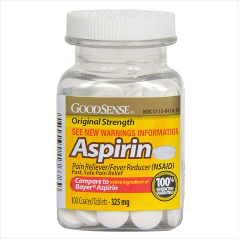 Good Sense Coated Aspirin Tablets 325 Mg , 100 Count