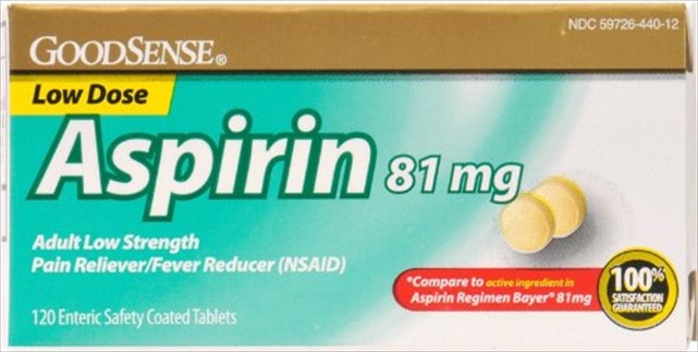 Good Sense Aspirin Low Dose - 81 Mg - 120 Enteric-coated Tablets