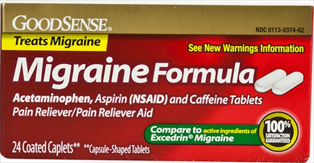 Good Sense Migraine Formula Pain Reliever Aid - 24 Coated Caplets