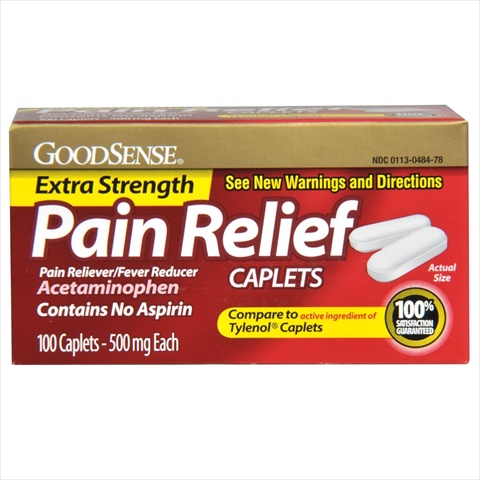 Good Sense Acetaminophen Extra Strength, Pain Reliever - Fever Reducer Caplets, 500 Mg, 100 Count